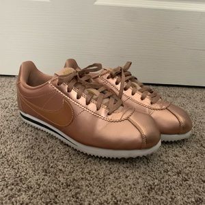 Rose Gold Nike Cortez Classic Sneakers